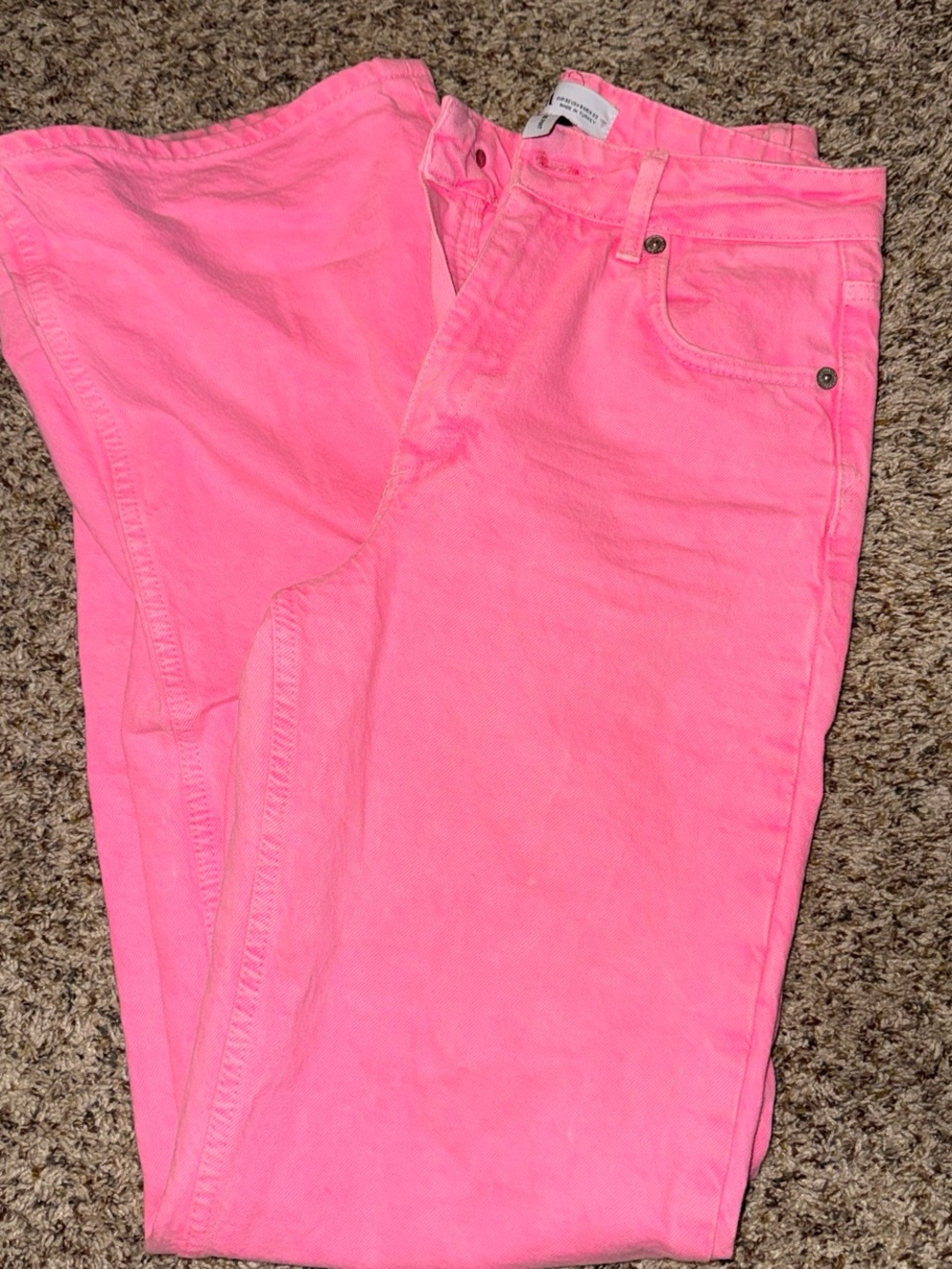 Zara High-Rise Neon Pink Jeans
